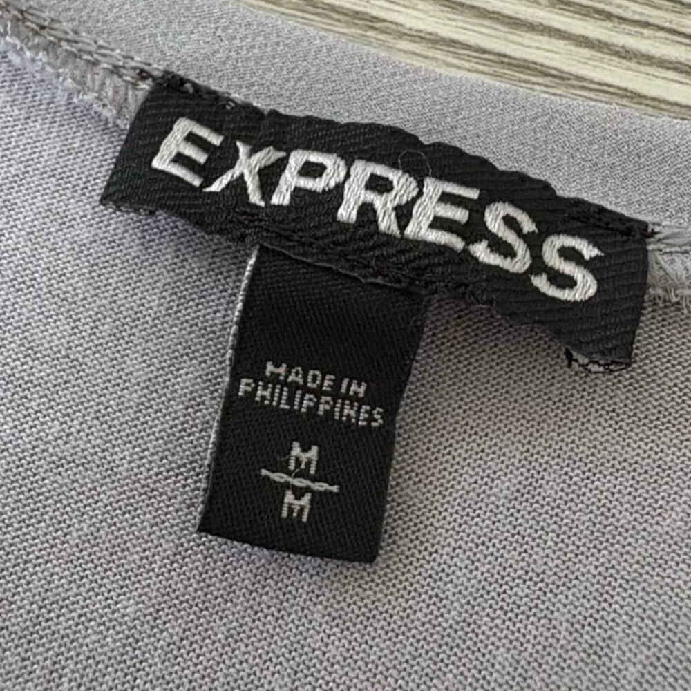 Express Silver Sequin Swirl Tank Top Y2K Glam Metallic Party Indie M Gray - Picture 4 of 7